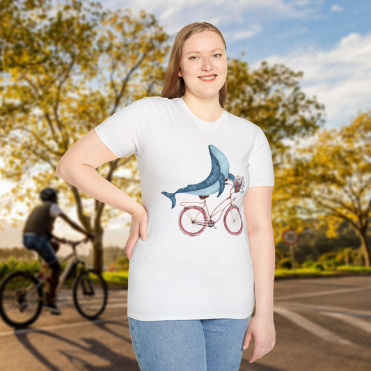 Whale Riding a Bike Tee - Chainline Collective