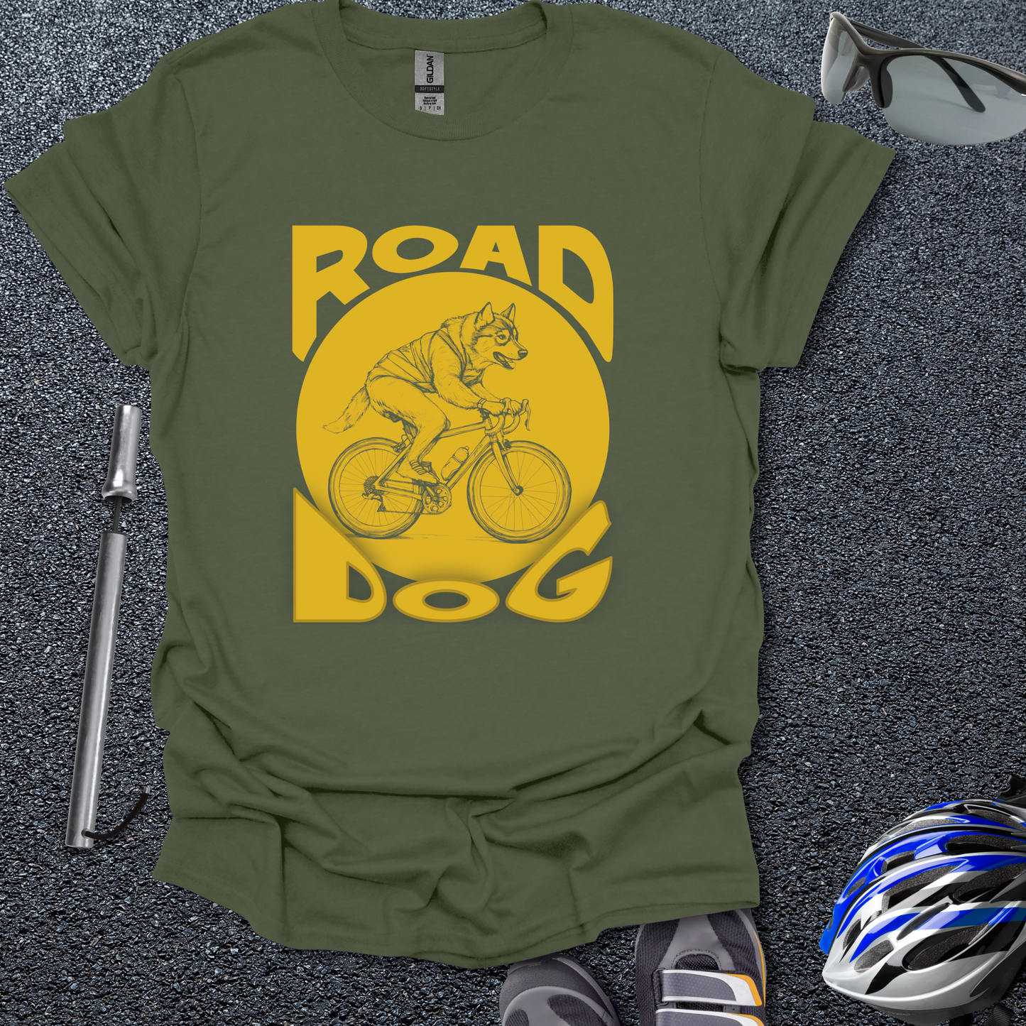 "Road Dog" - Cycling Husky