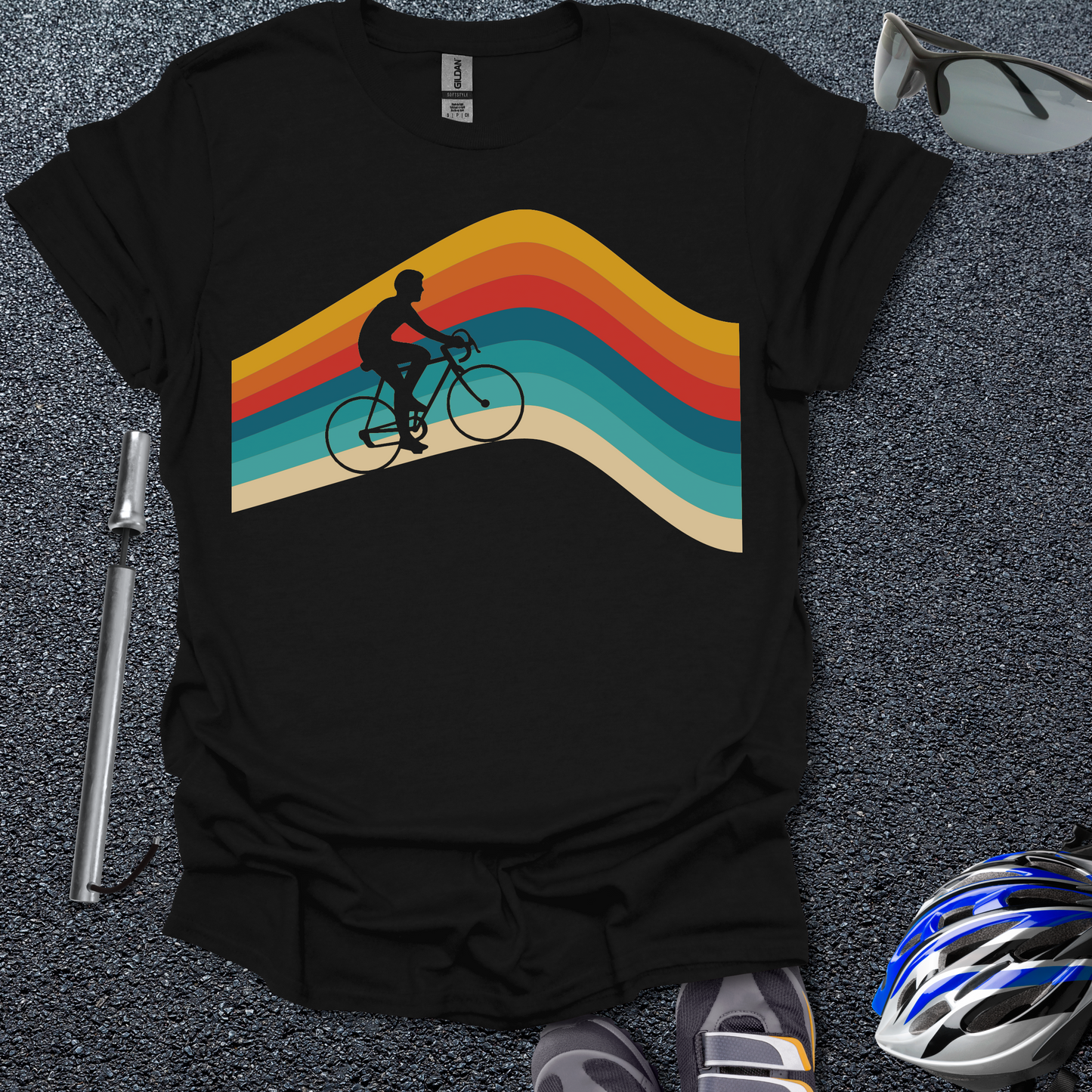 Road Biking Retro Rainbow