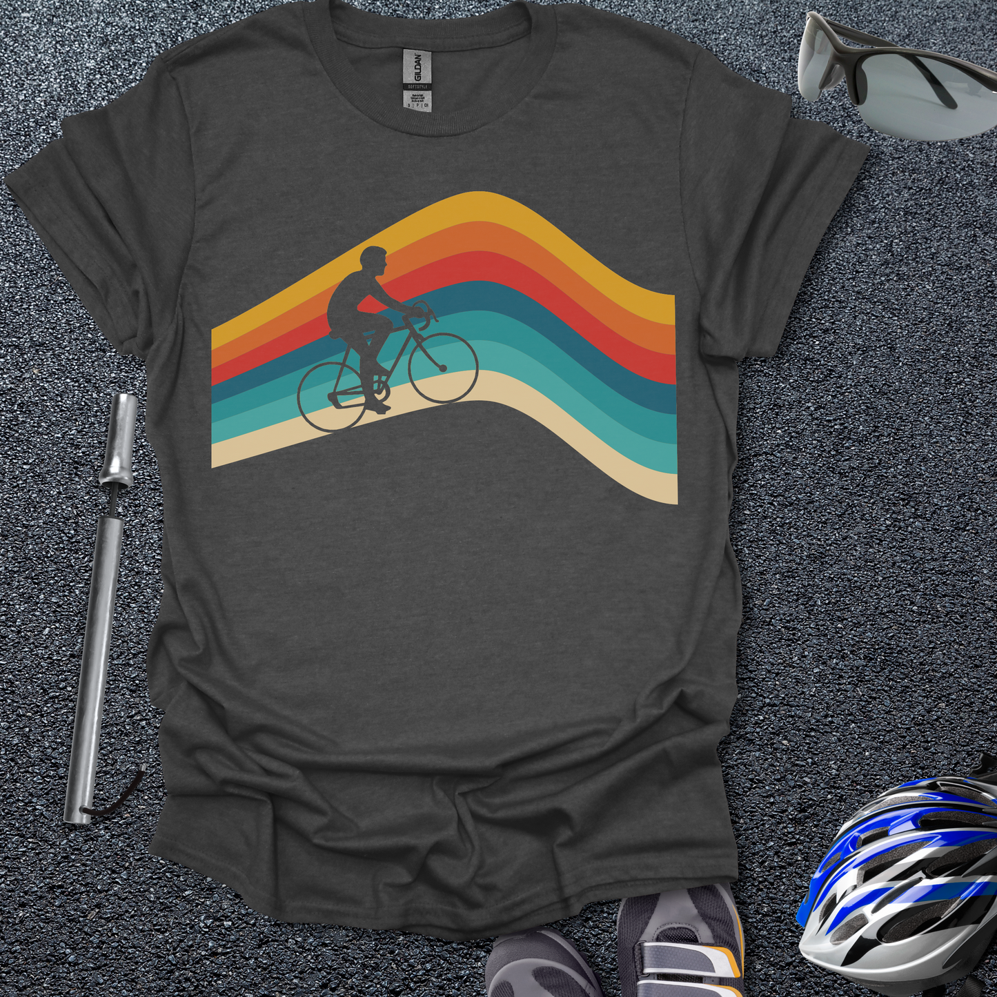 Road Biking Retro Rainbow