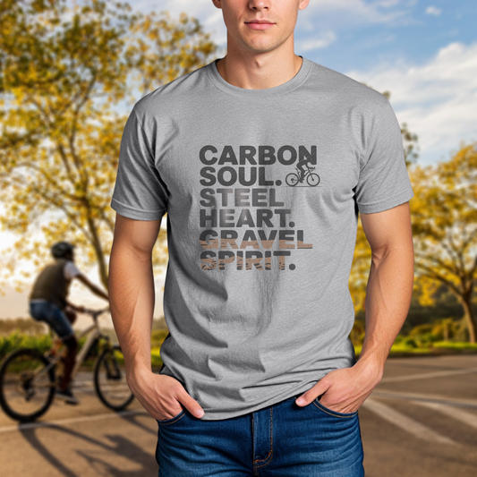 Carbon Soul. Steel Heart. Gravel Spirit. Tee - Chainline Collective