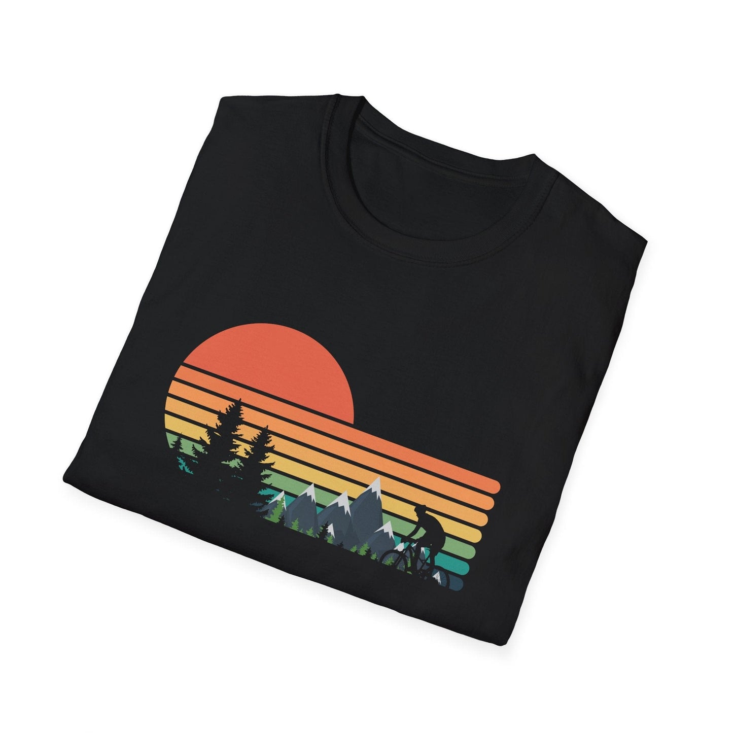 Sunset Mountain Biking Silhouette