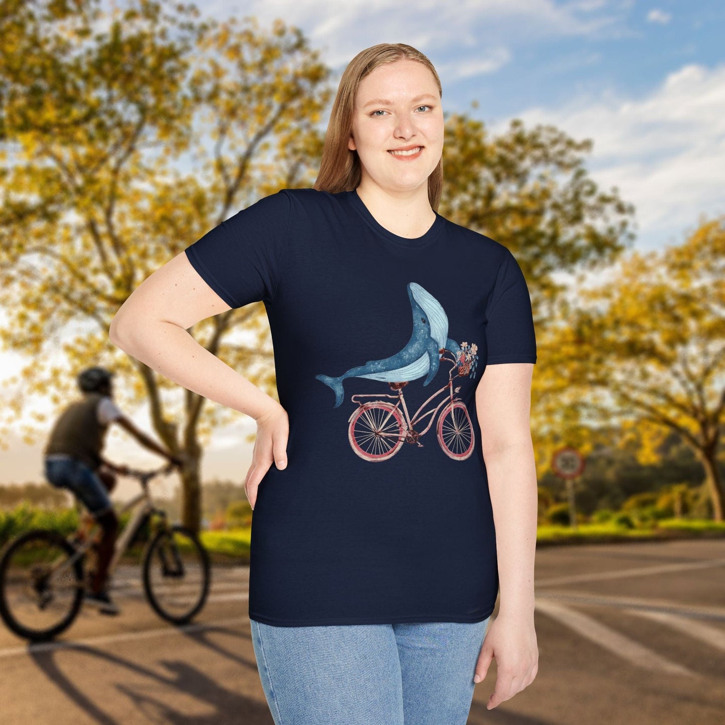 Whale Riding a Bike Tee - Chainline Collective