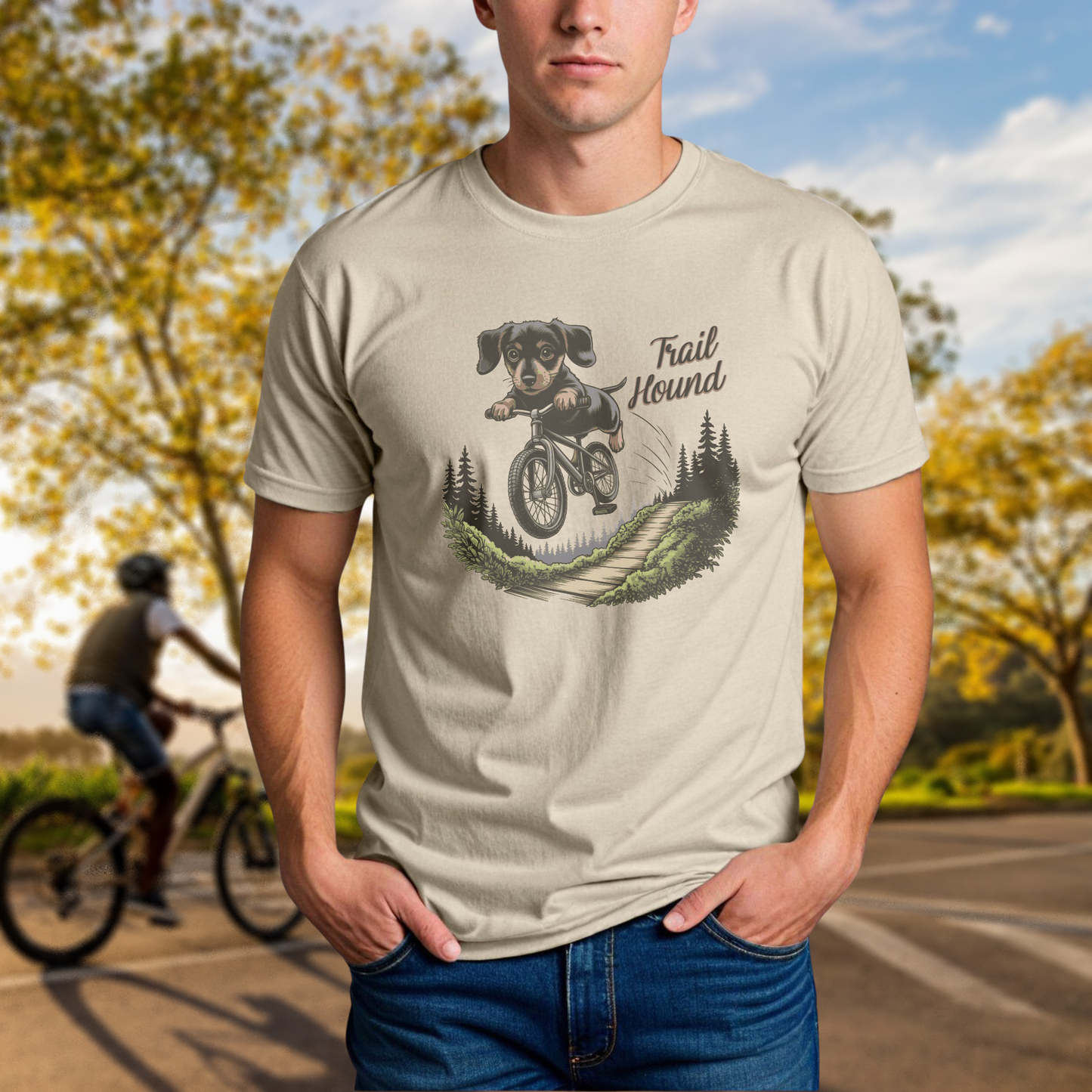 "Trail Hound" Dachshund Cyclist - Chainline Collective