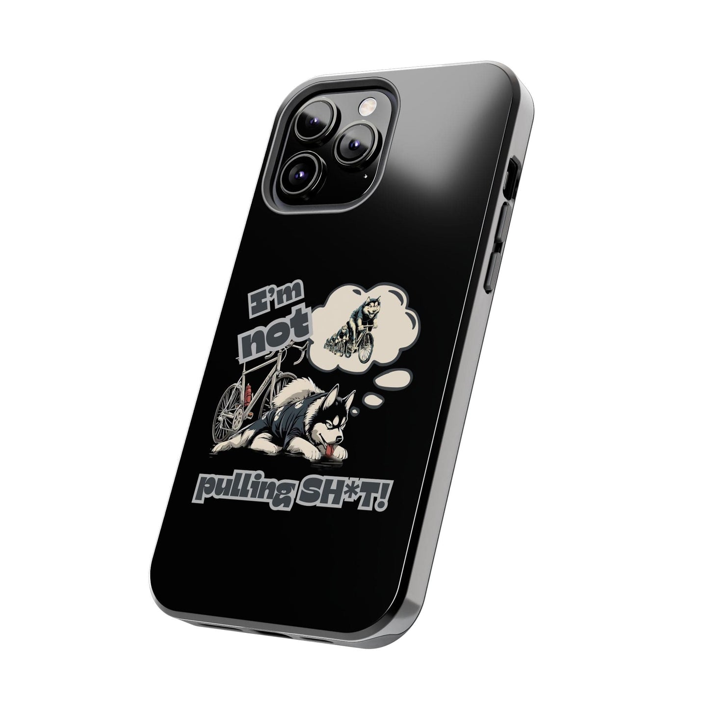 "I'm Not Pulling" Husky Cyclist Phone Case