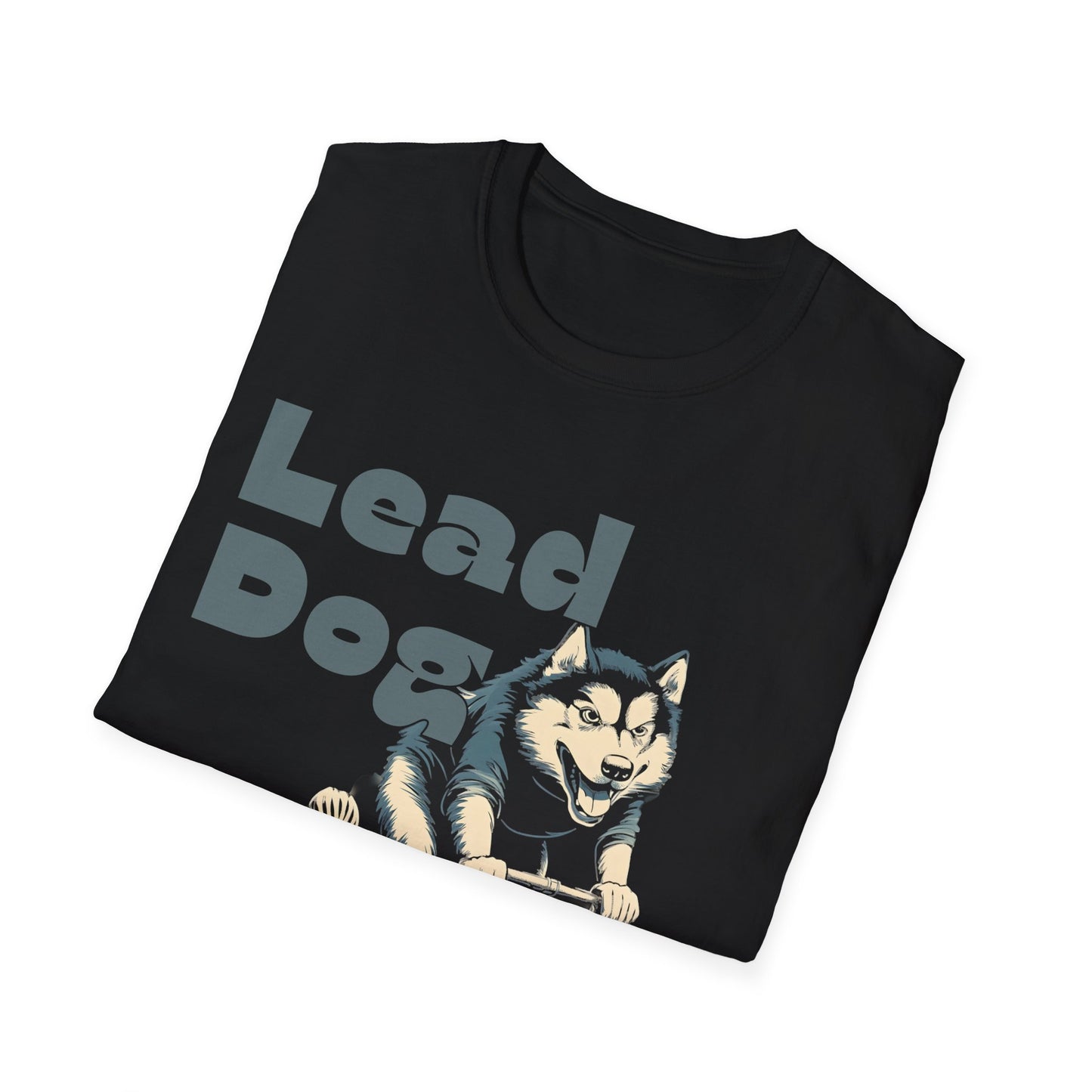 "Lead Dog Energy" Cool Husky Dog Cycling Graphic Tee | Unisex Heavy Cotton Tee