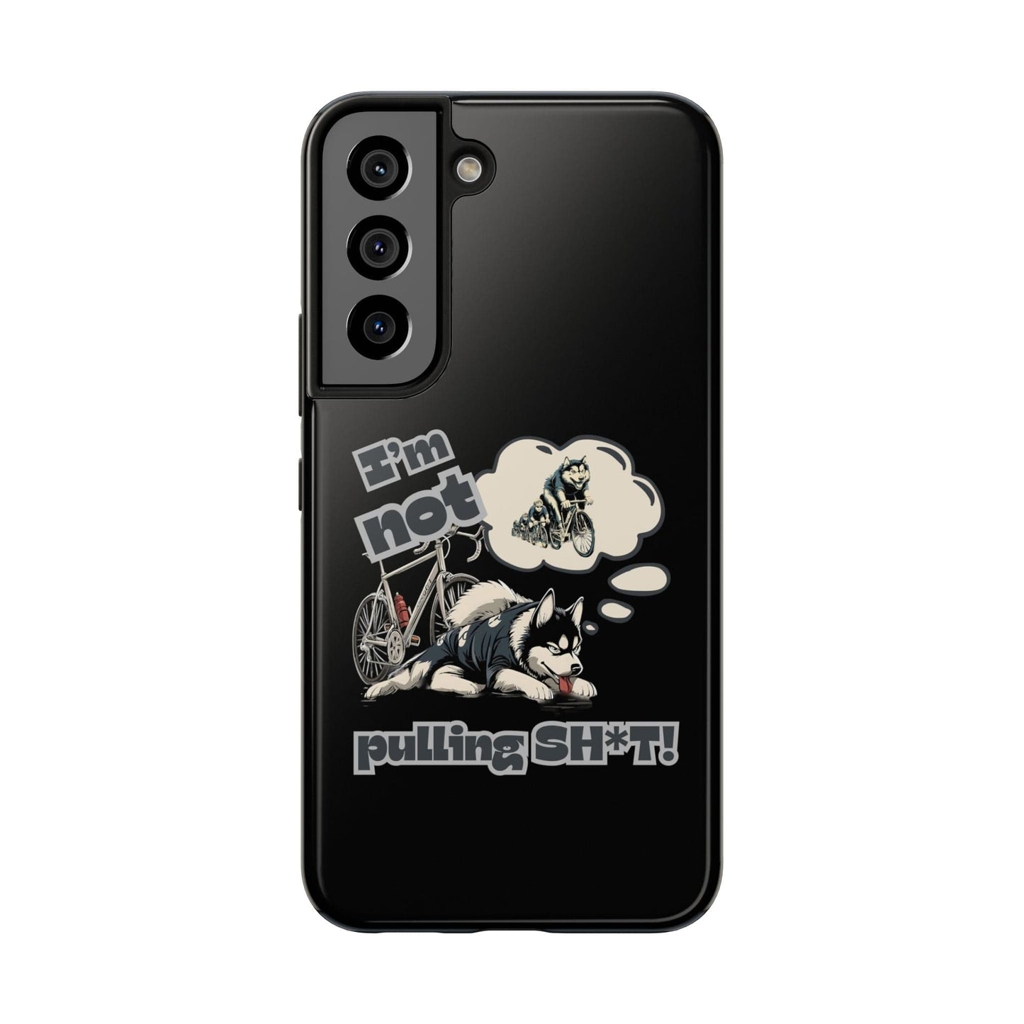 "I'm Not Pulling" Husky Cyclist Phone Case