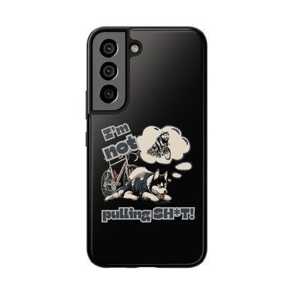 "I'm Not Pulling" Husky Cyclist Phone Case