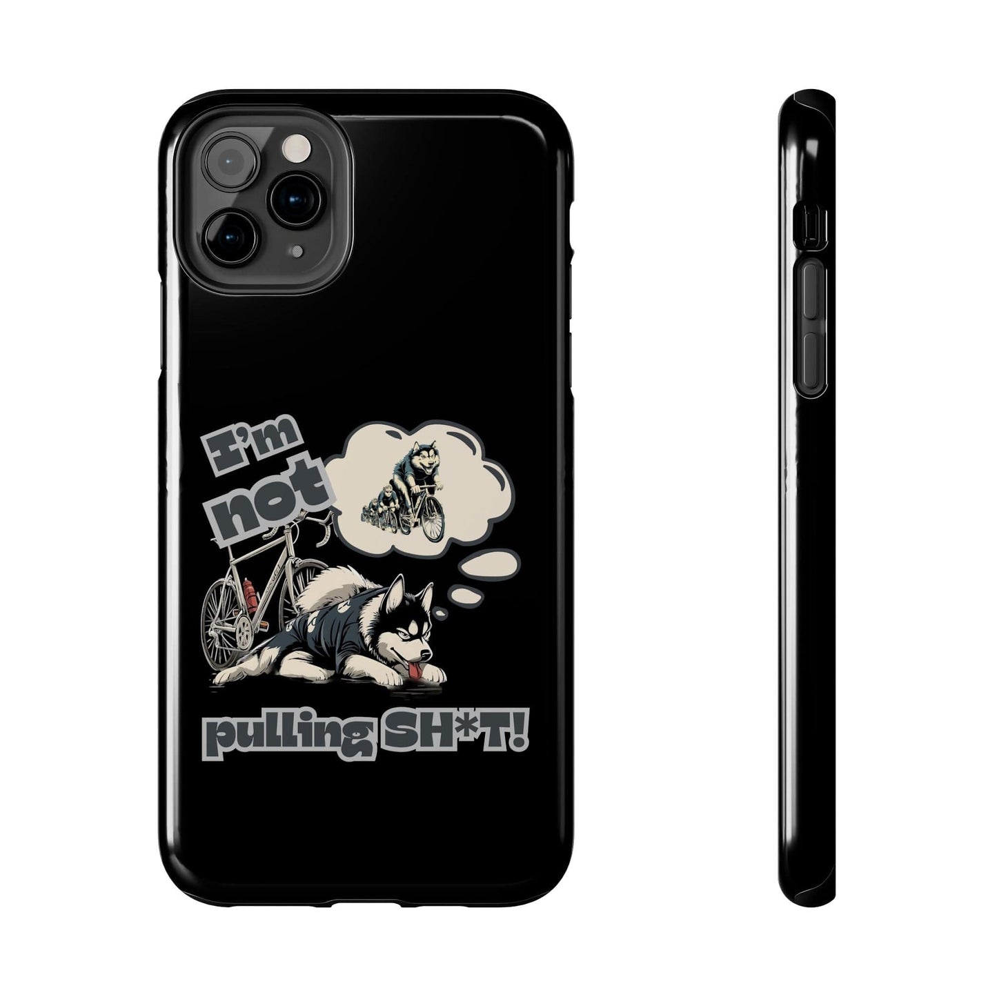 "I'm Not Pulling" Husky Cyclist Phone Case