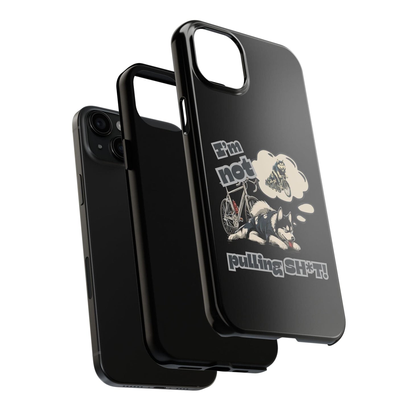 "I'm Not Pulling" Husky Cyclist Phone Case