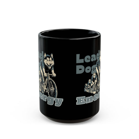 "Lead Dog Energy" Black Ceramic Cyclist Mug - Chainline Collective