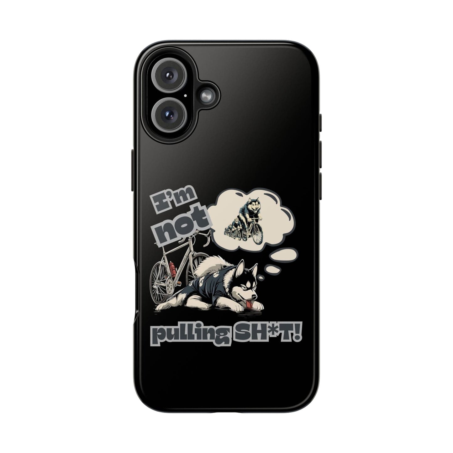 "I'm Not Pulling" Husky Cyclist Phone Case