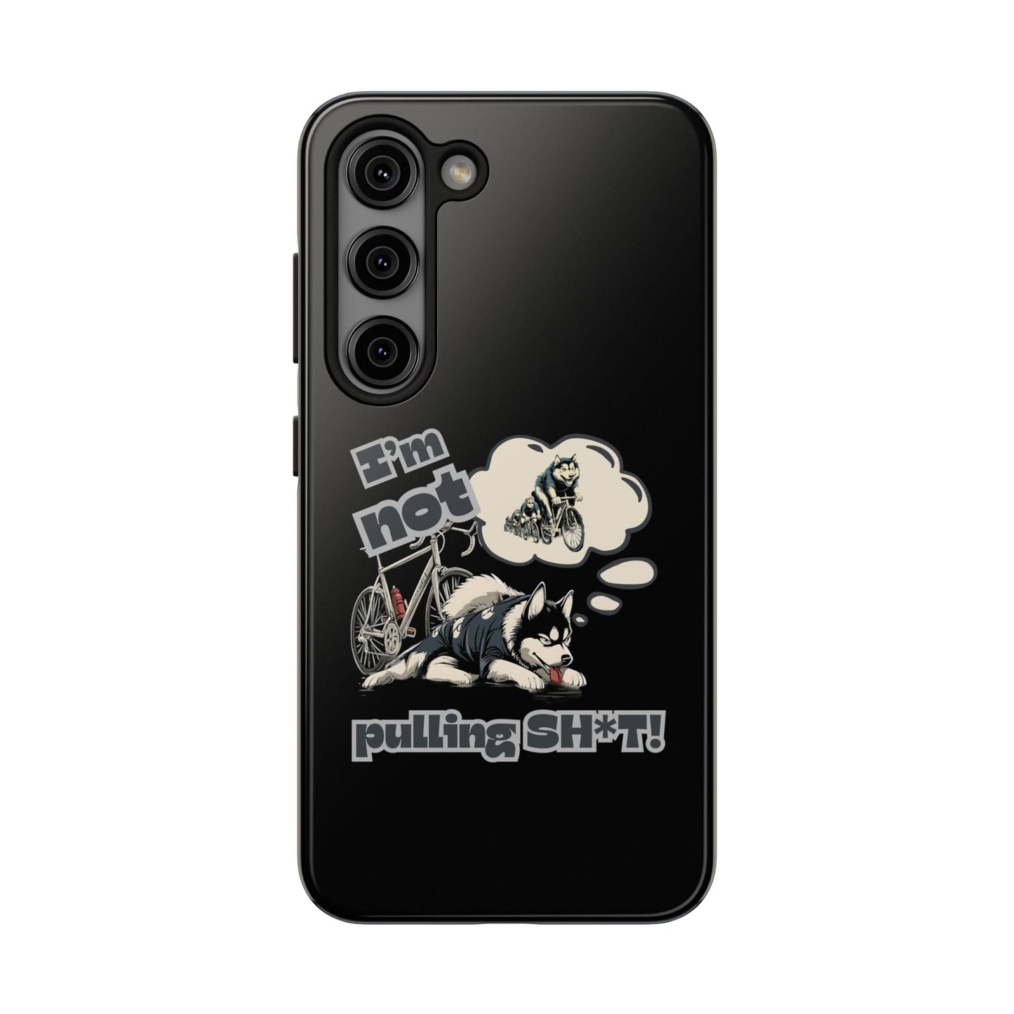 "I'm Not Pulling" Husky Cyclist Phone Case