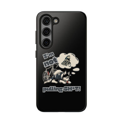 "I'm Not Pulling" Husky Cyclist Phone Case