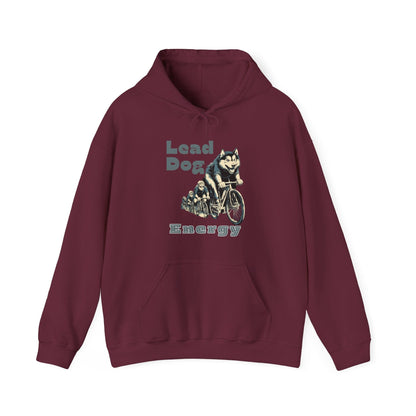 "Lead Dog Energy" Unisex Hoodie for Dog-Loving Cyclists - Chainline Collective