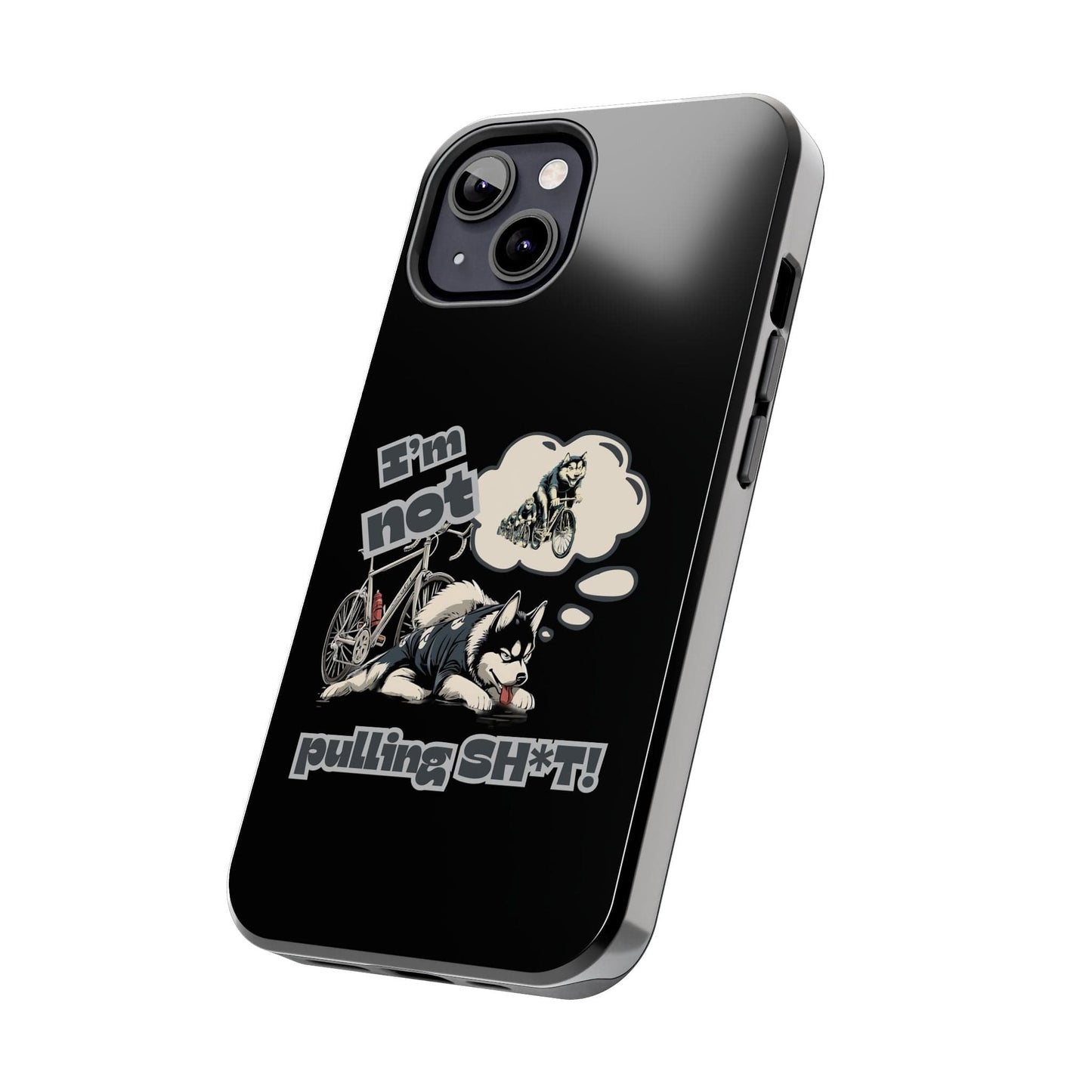 "I'm Not Pulling" Husky Cyclist Phone Case