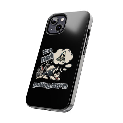 "I'm Not Pulling" Husky Cyclist Phone Case