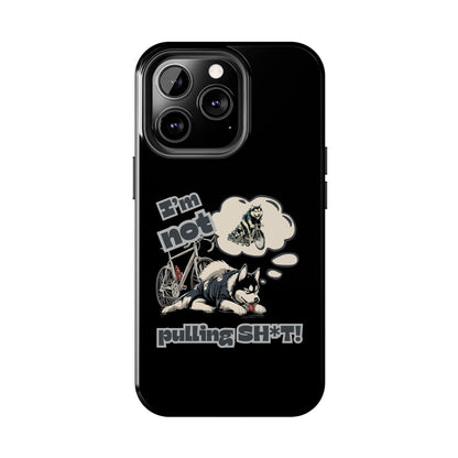 "I'm Not Pulling" Husky Cyclist Phone Case