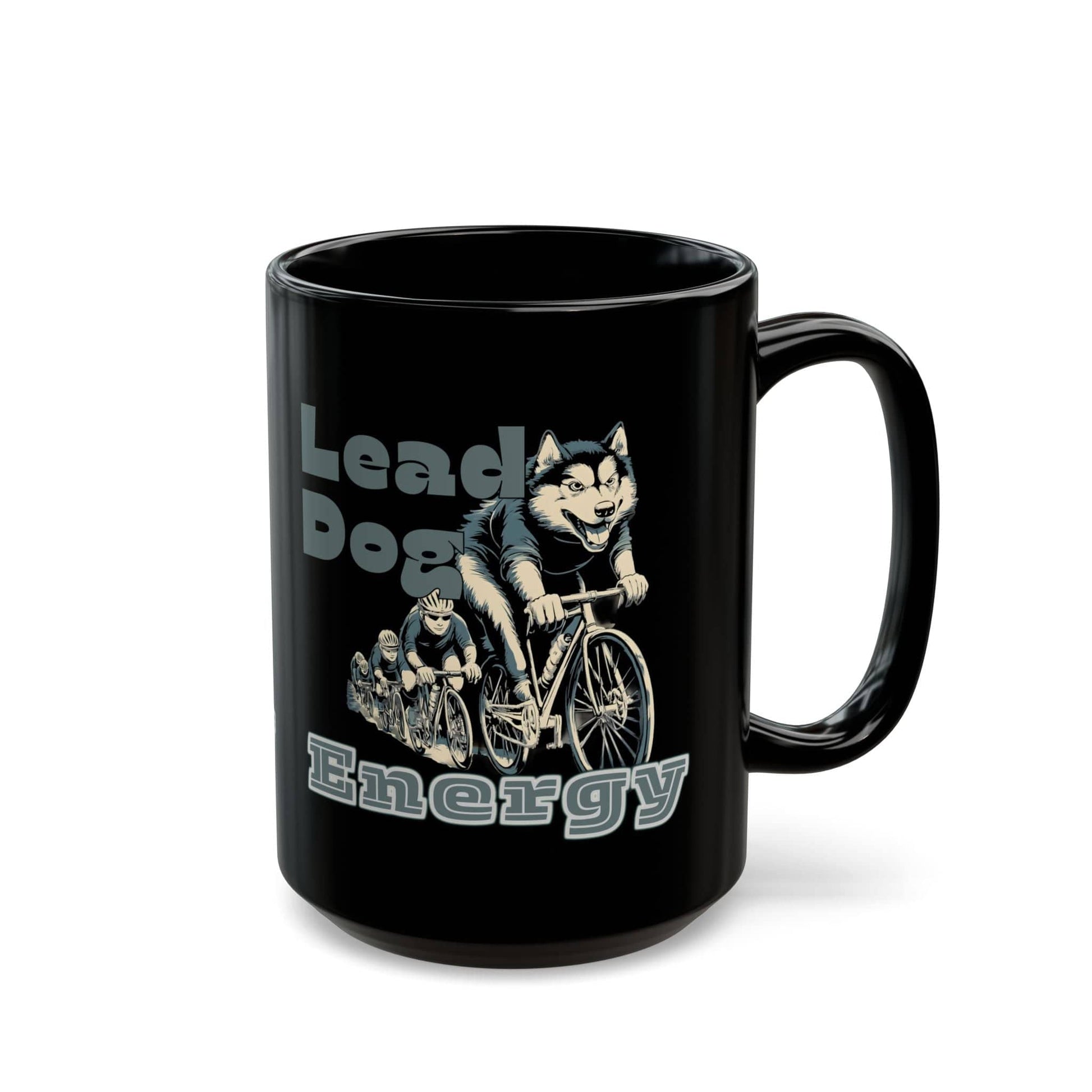 "Lead Dog Energy" Black Ceramic Cyclist Mug - Chainline Collective