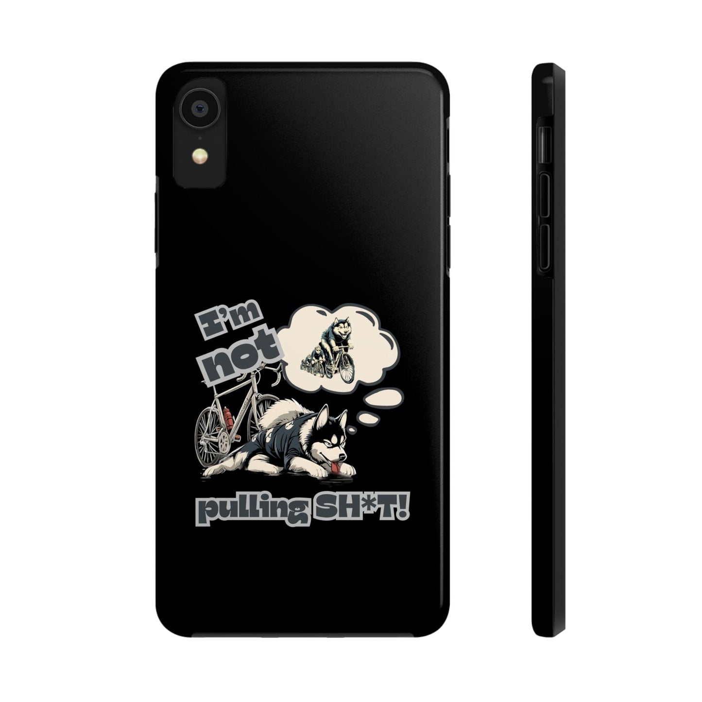 "I'm Not Pulling" Husky Cyclist Phone Case