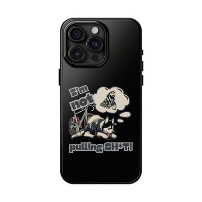 "I'm Not Pulling" Husky Cyclist Phone Case
