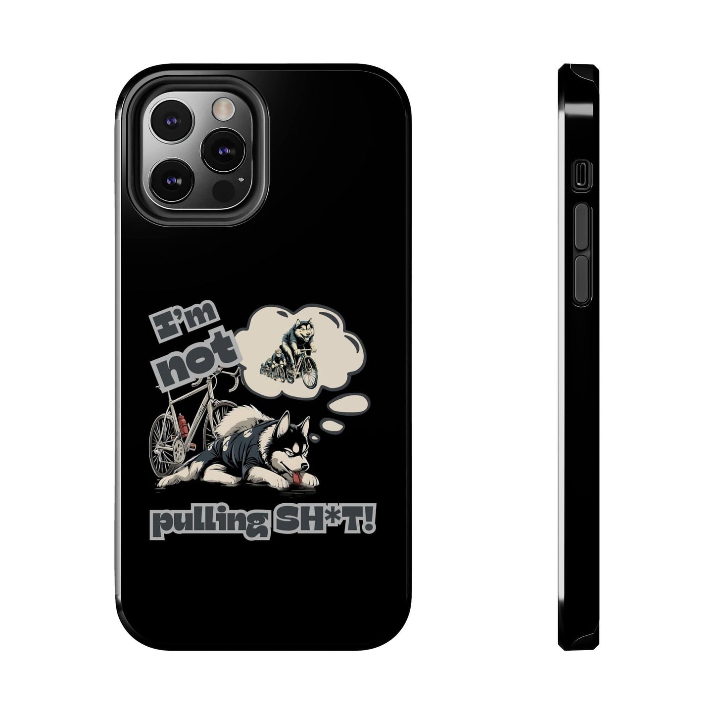 "I'm Not Pulling" Husky Cyclist Phone Case