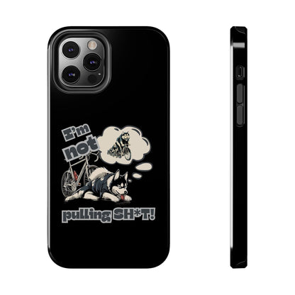 "I'm Not Pulling" Husky Cyclist Phone Case