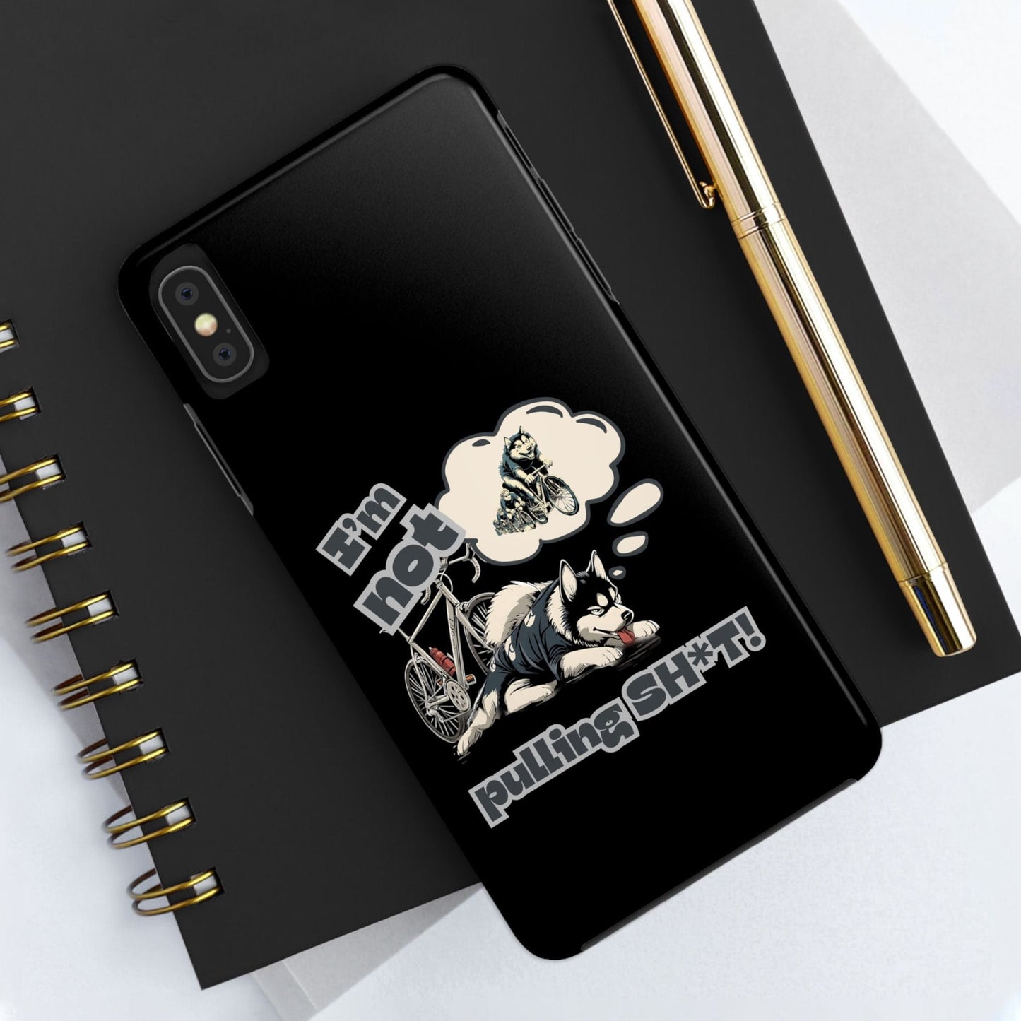 "I'm Not Pulling" Husky Cyclist Phone Case