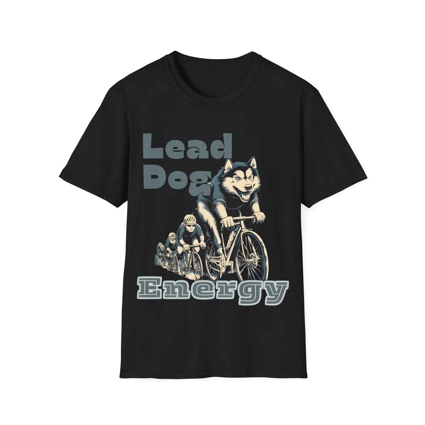 "Lead Dog Energy" Cool Husky Dog Cycling Graphic Tee | Unisex Heavy Cotton Tee