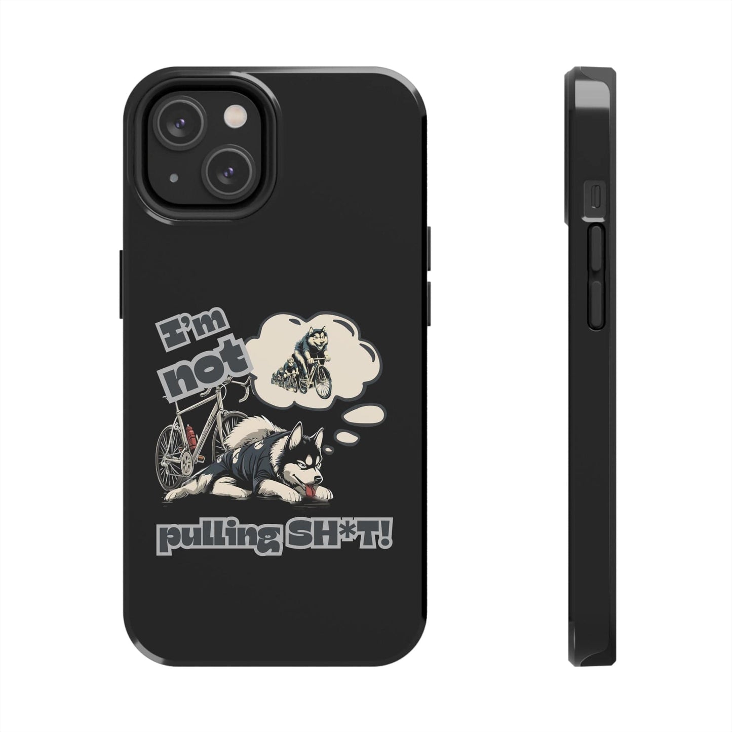 "I'm Not Pulling" Husky Cyclist Phone Case