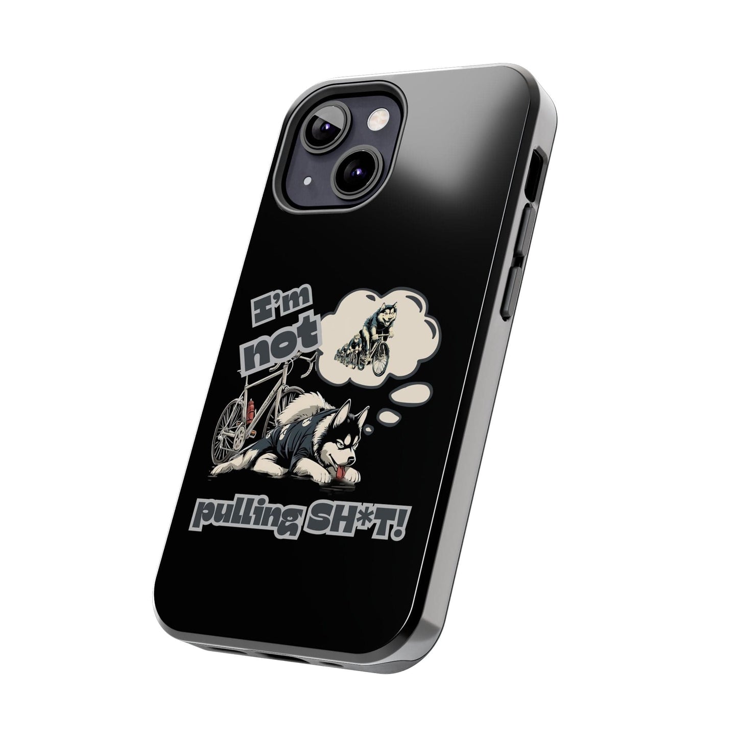 "I'm Not Pulling" Husky Cyclist Phone Case