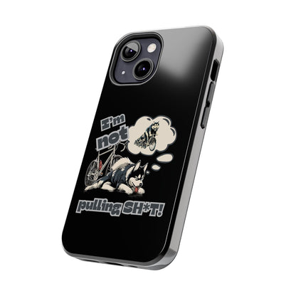 "I'm Not Pulling" Husky Cyclist Phone Case