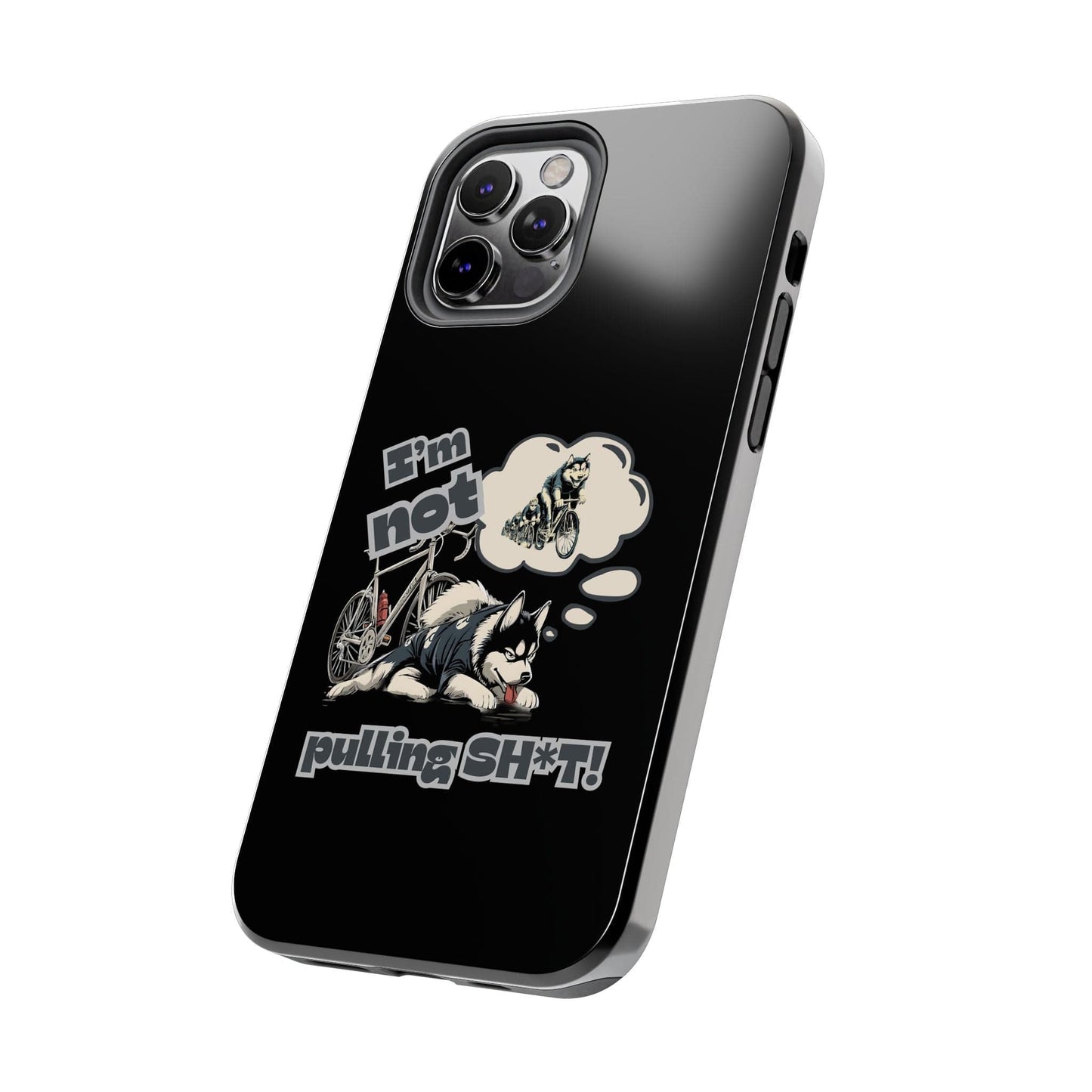 "I'm Not Pulling" Husky Cyclist Phone Case