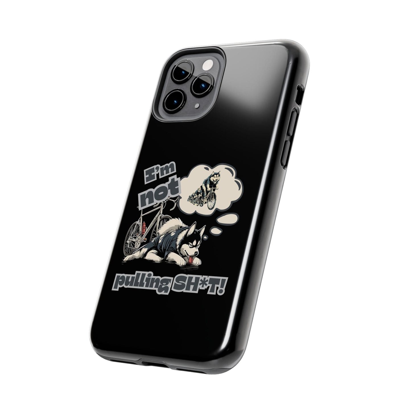 "I'm Not Pulling" Husky Cyclist Phone Case