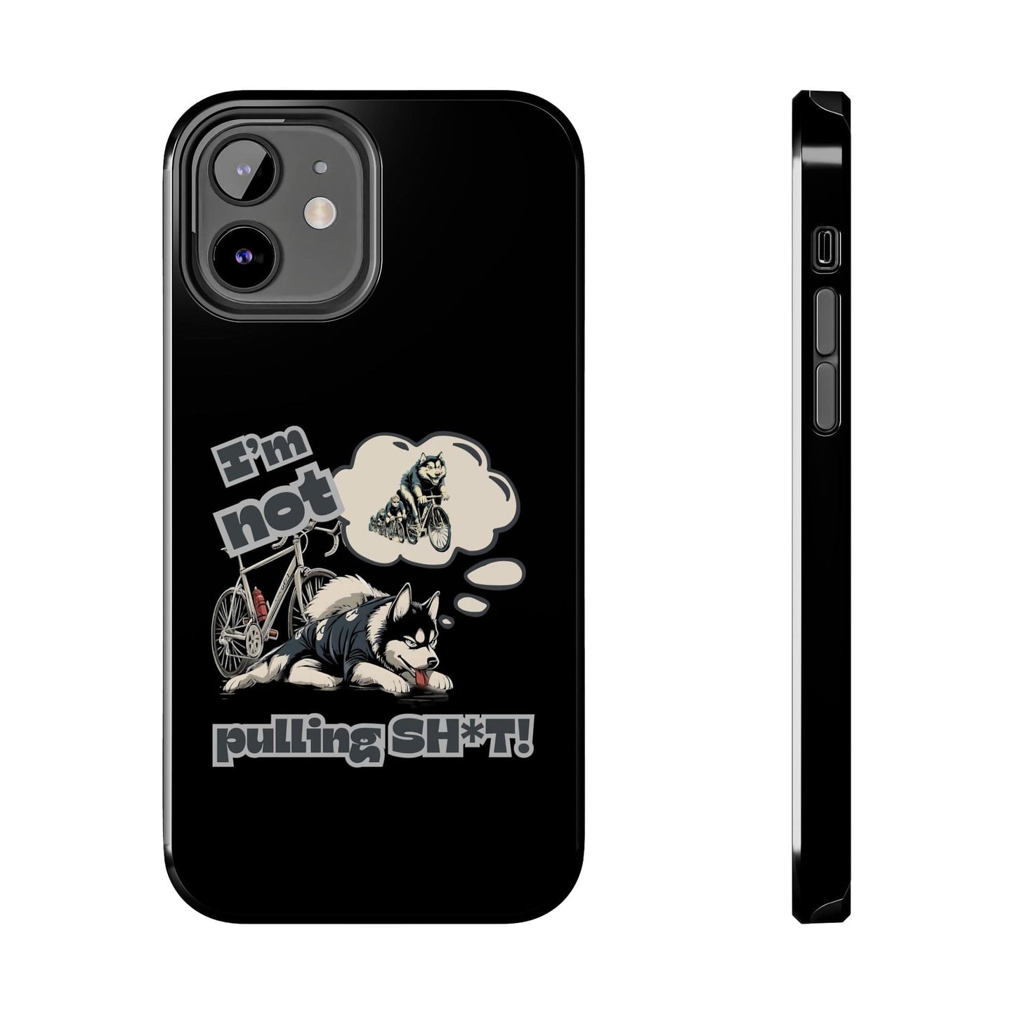 "I'm Not Pulling" Husky Cyclist Phone Case