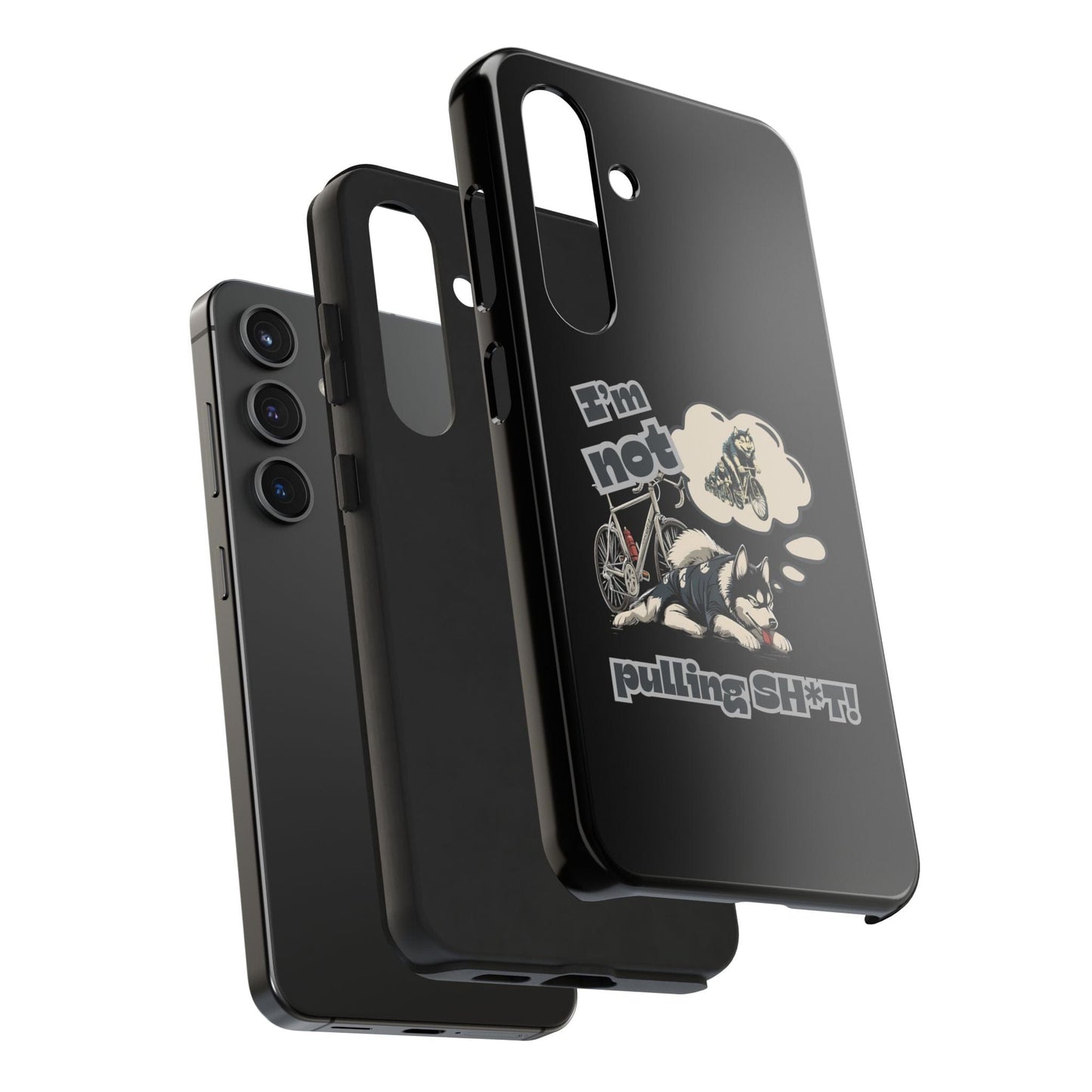 "I'm Not Pulling" Husky Cyclist Phone Case