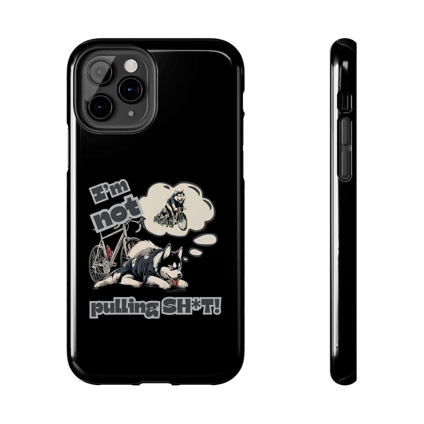 "I'm Not Pulling" Husky Cyclist Phone Case