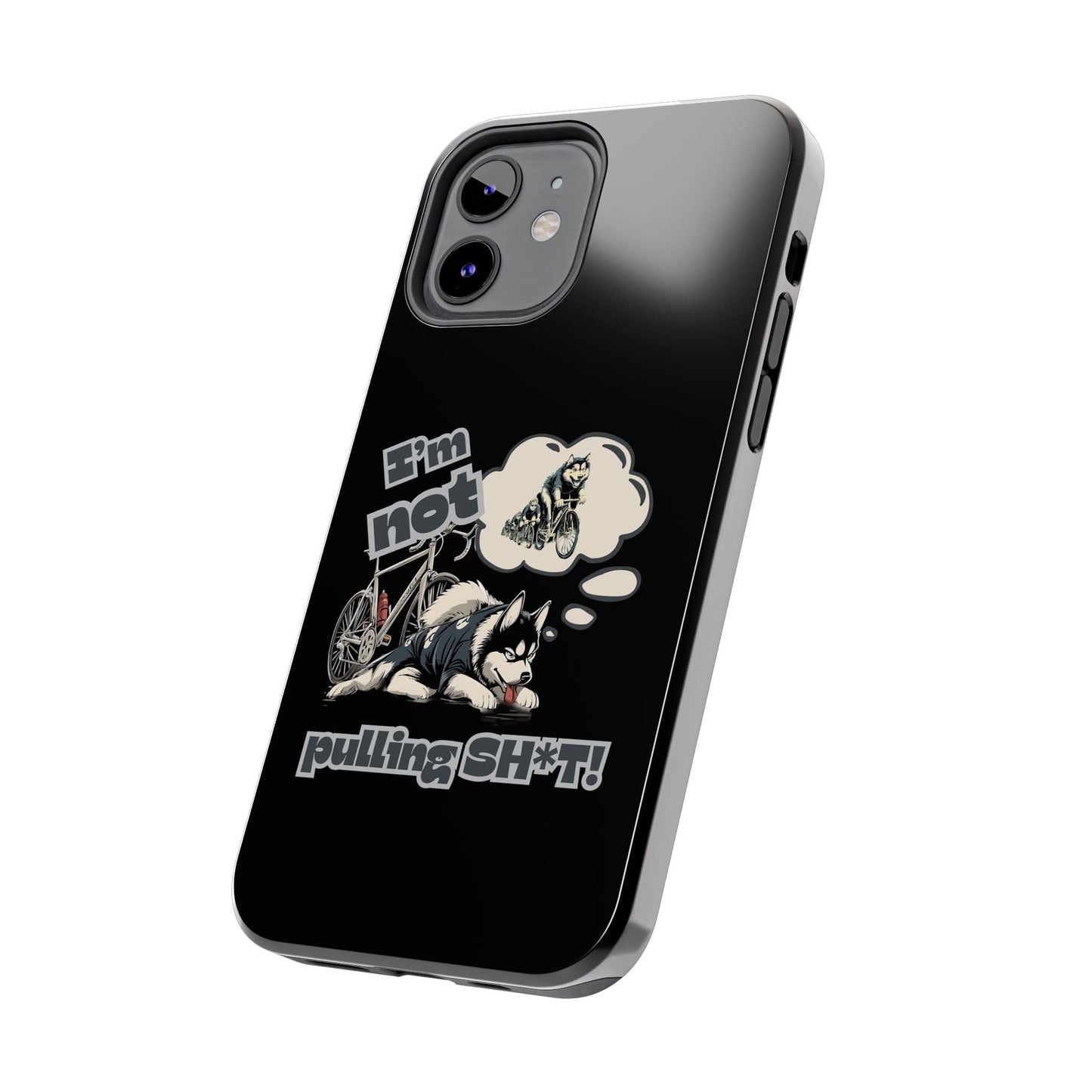"I'm Not Pulling" Husky Cyclist Phone Case
