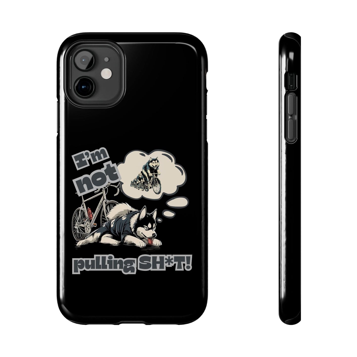 "I'm Not Pulling" Husky Cyclist Phone Case
