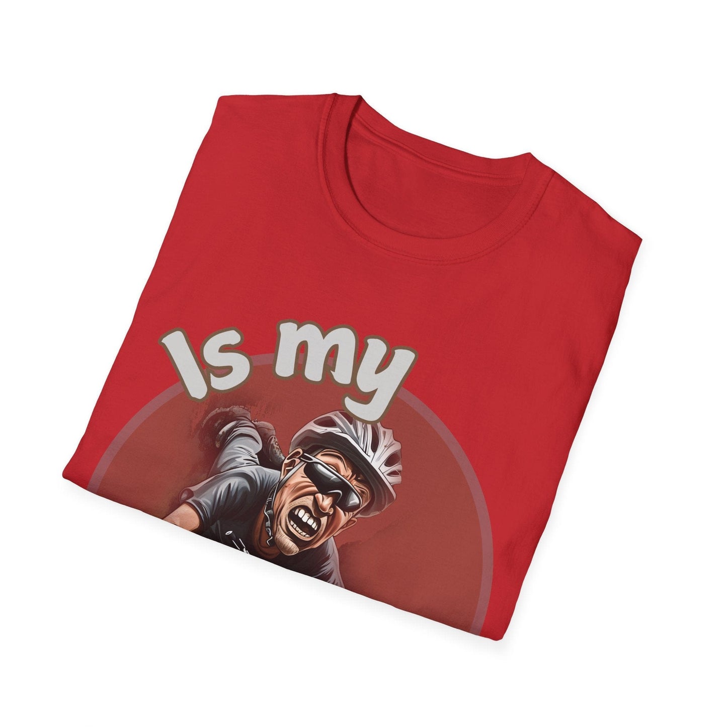 "Is My BIKE Ok?" Mountain Biker Crash T-Shirt | Unisex Heavy Cotton Tee