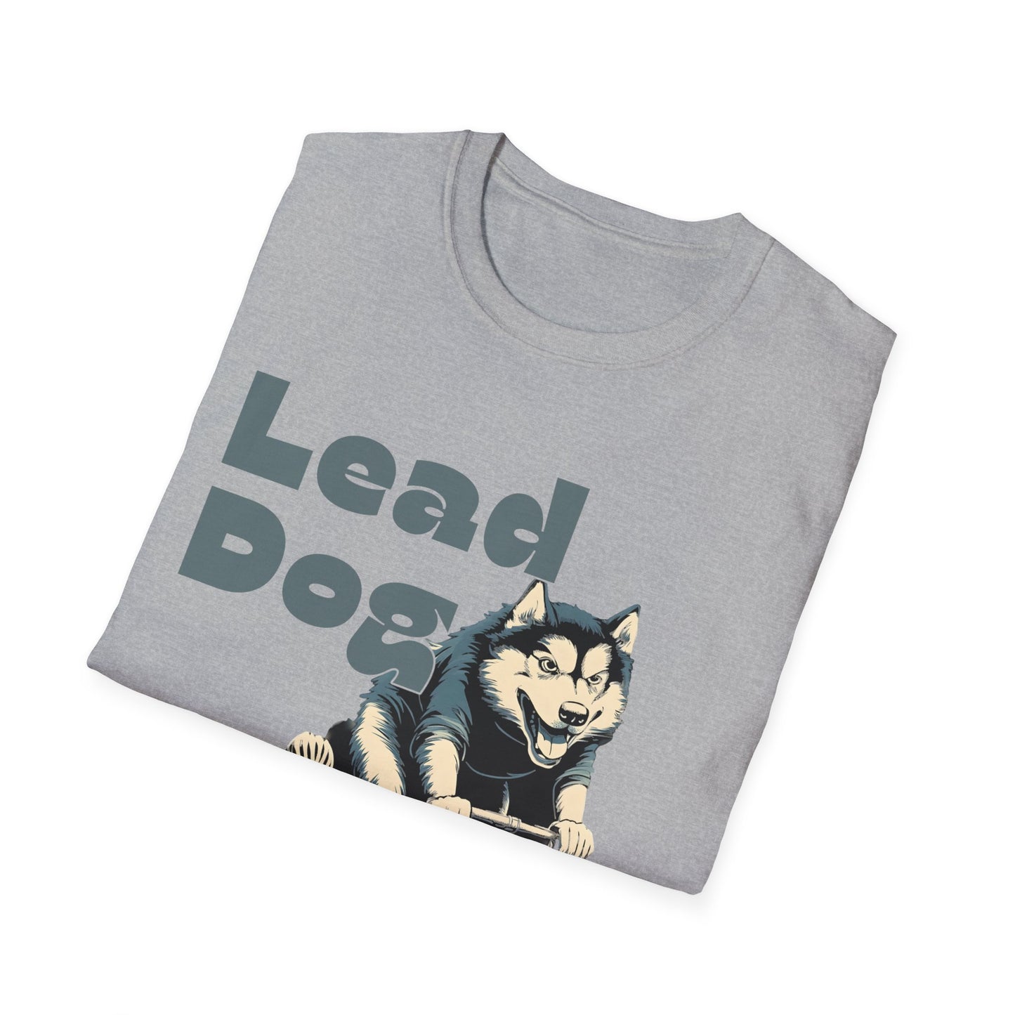 "Lead Dog Energy" Cool Husky Dog Cycling Graphic Tee | Unisex Heavy Cotton Tee