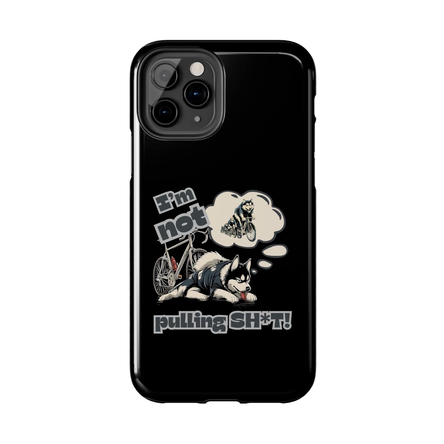 "I'm Not Pulling" Husky Cyclist Phone Case