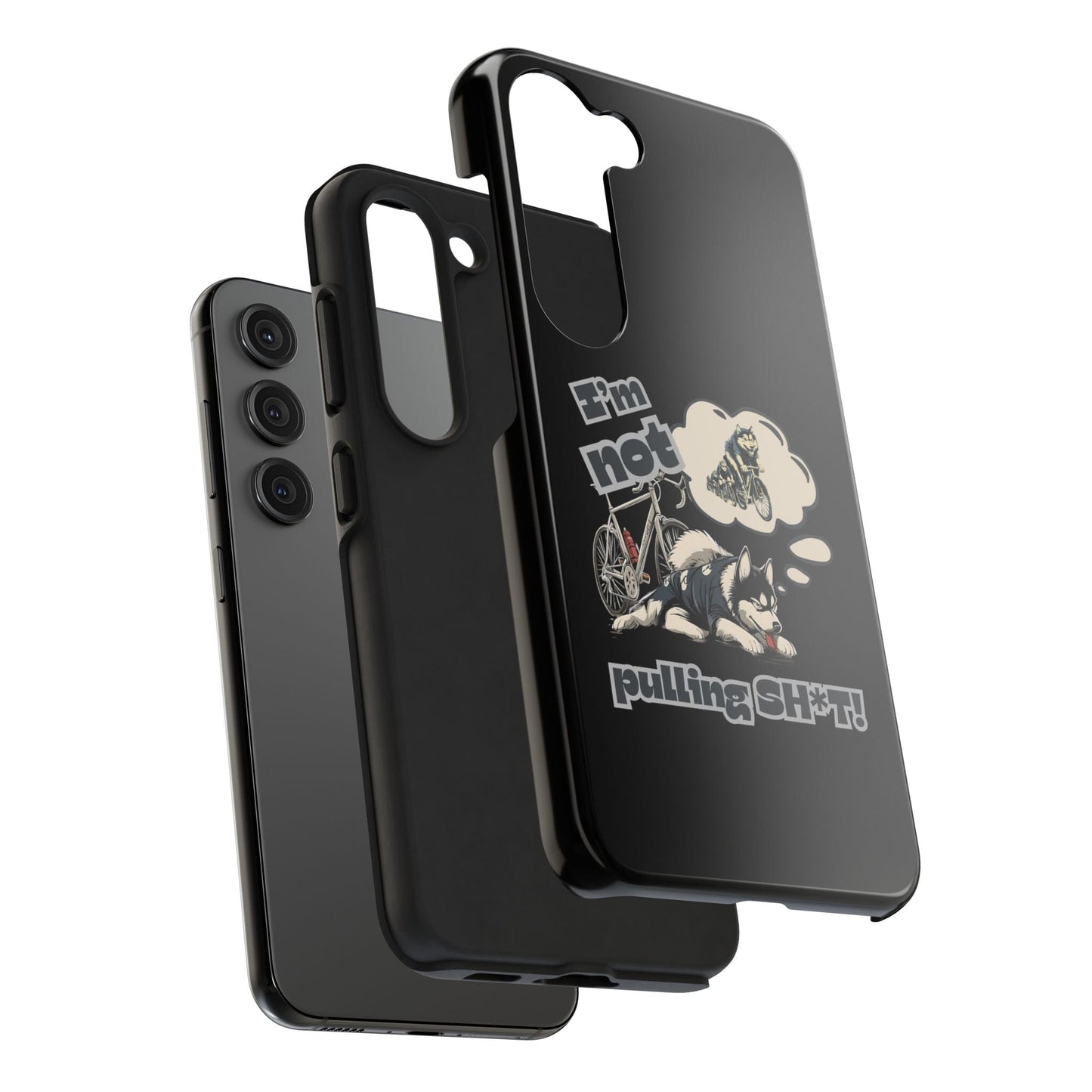 "I'm Not Pulling" Husky Cyclist Phone Case