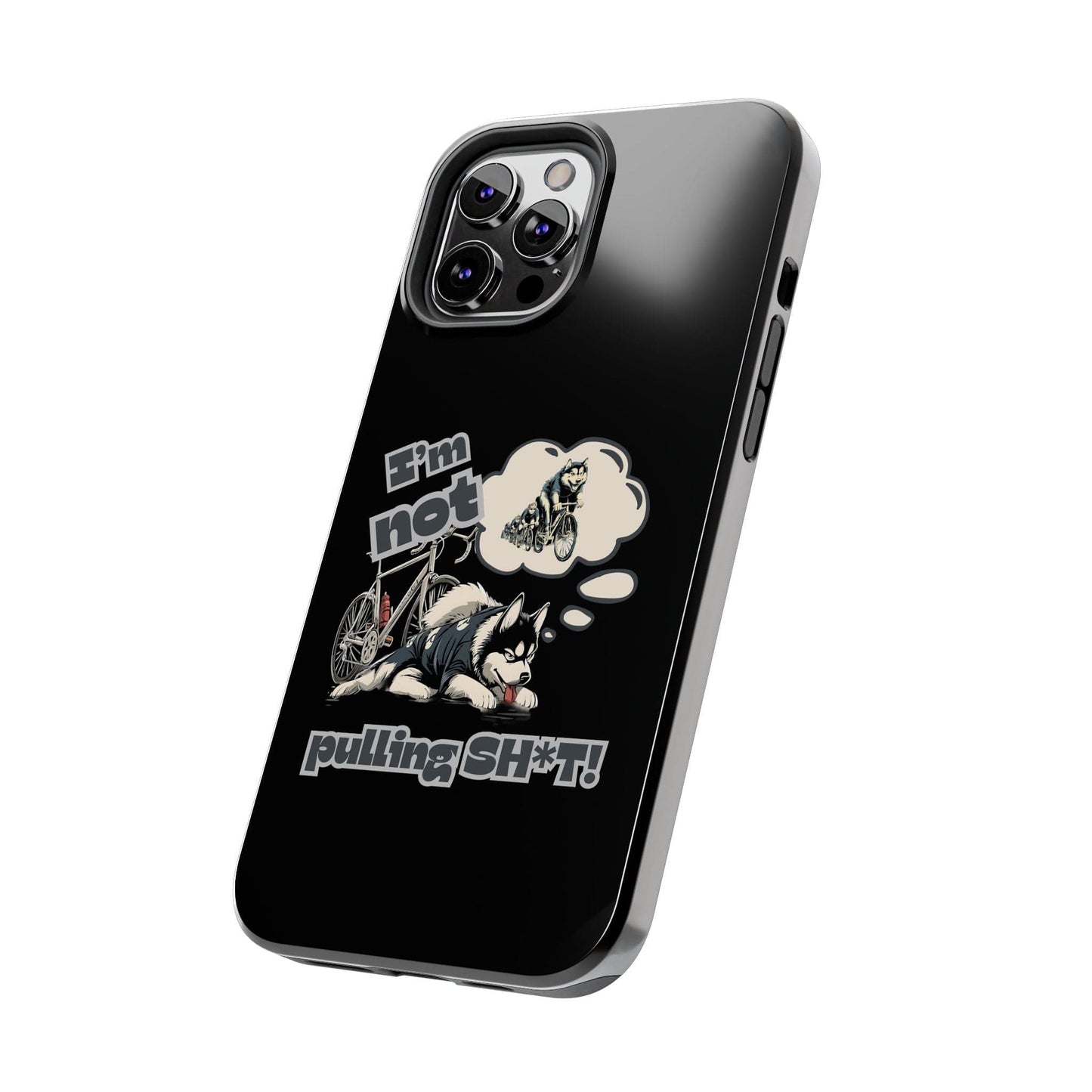 "I'm Not Pulling" Husky Cyclist Phone Case