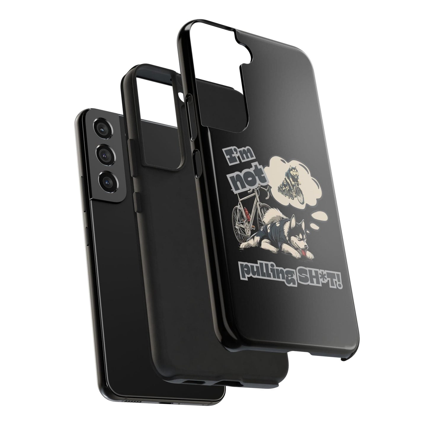 "I'm Not Pulling" Husky Cyclist Phone Case