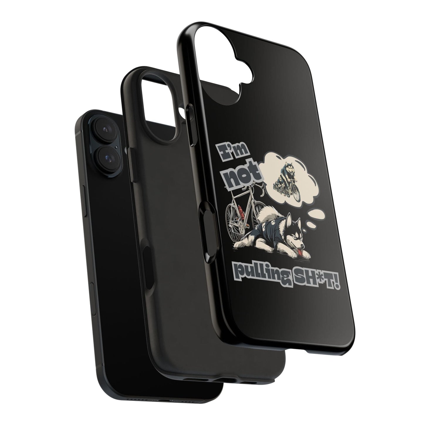 "I'm Not Pulling" Husky Cyclist Phone Case