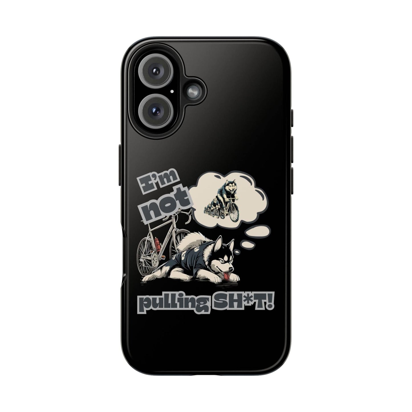 "I'm Not Pulling" Husky Cyclist Phone Case