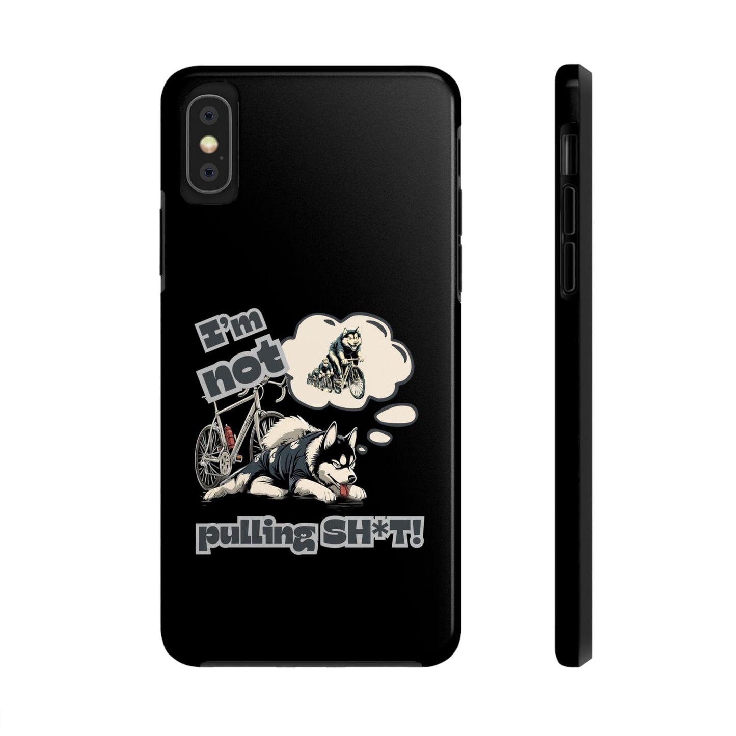 "I'm Not Pulling" Husky Cyclist Phone Case