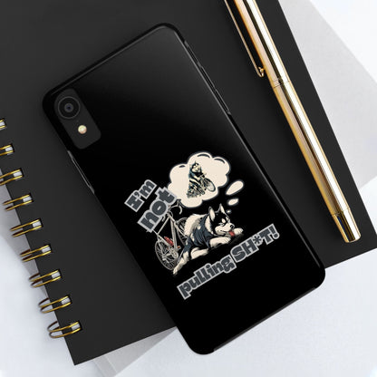 "I'm Not Pulling" Husky Cyclist Phone Case