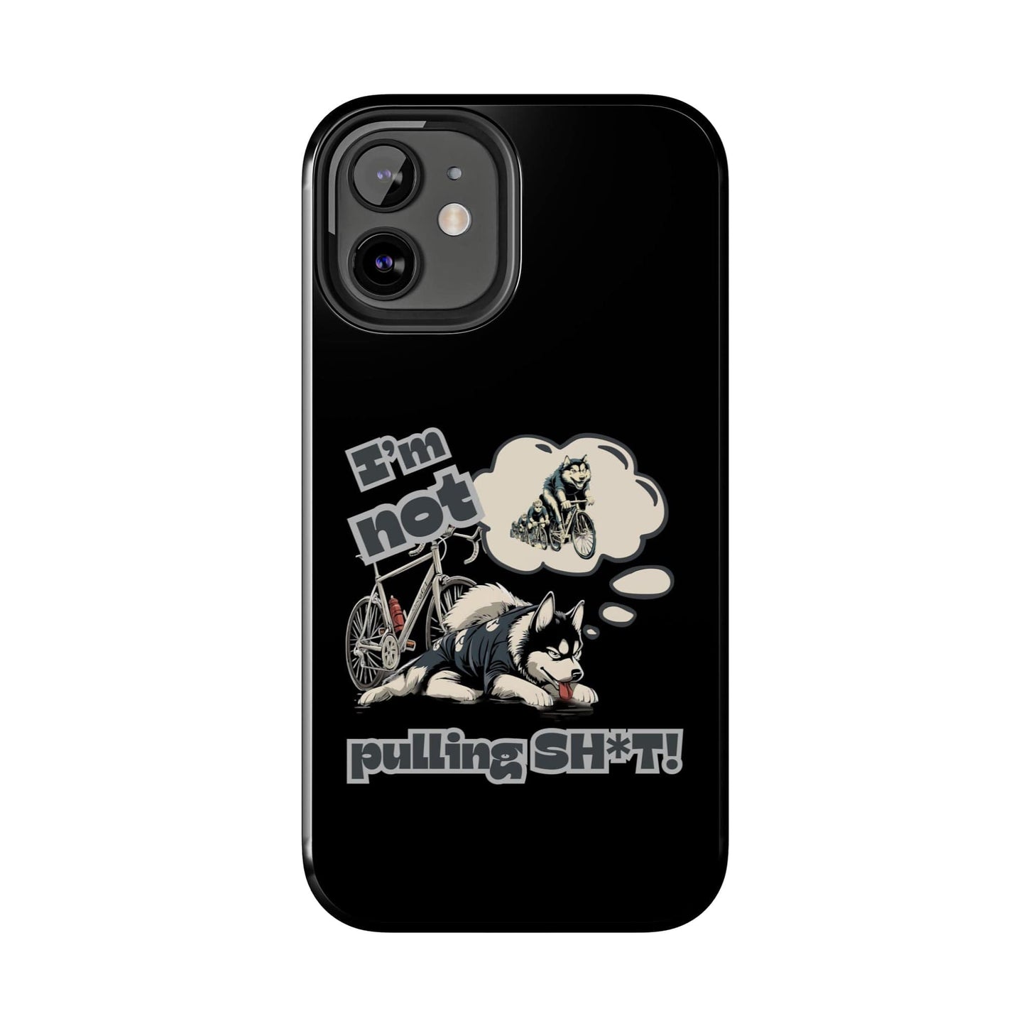 "I'm Not Pulling" Husky Cyclist Phone Case